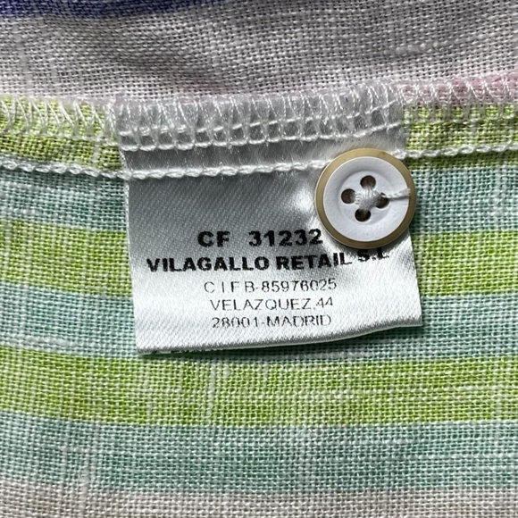 Vilagallo Linen Sleeveless Top Size Large (44) Women Multicolor Stripe Button Up - Picture 5 of 7